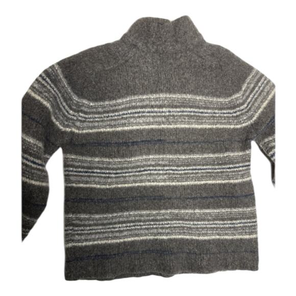 Zegna Sport wool sweater high neck & 1/4 zip gray & cream size small - Picture 7 of 12